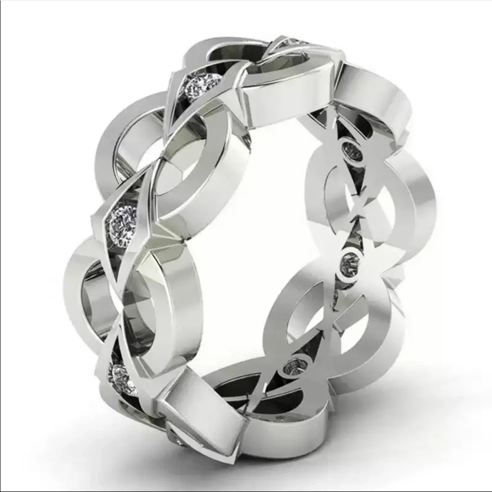 New Women’s 925 Silver Beautiful Diamond Ring - Picture 2 of 3